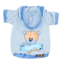 Blusa Cute Bear - Personalizada-Azul-Peso Indicado: 4,5 a 6,5Kg