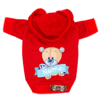 Blusa Cute Bear - Personalizada-Vermelho-Peso Indicado: 10 a 15Kg