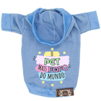 Blusa Fofura Pet - Personalizada-Azul-Peso Indicado: 4,5 a 6,5Kg