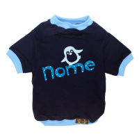 Blusa Pinguinziiiinho - com Nome do Pet-Azul Marinho-Peso Indicado: 6,5 a 10Kg