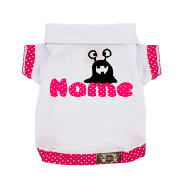 Camiseta Bulba - com Nome do Pet-Rosa Pink-Peso Indicado: 1 a 2,5Kg