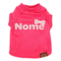 Camiseta Funny - com o Nome do Pet Bordado-Rosa Pink-Peso Indicado: 10 a 15Kg