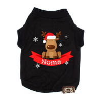 Camiseta Rena de Natal - Coleção Natalina-Preto-Peso Indicado: 10 a 15Kg