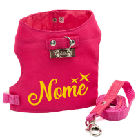 Colete Peitoral Star - Bordado com Nome-Rosa Pink-Grande