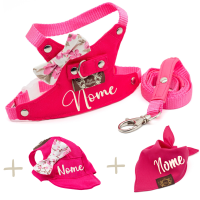 Kit Soraia - Peitoral + Boné + Bandana - Personalizados-Rosa Pink-Extra Grande