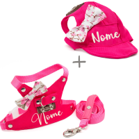 Kit Soraia - Peitoral + Boné - Personalizados-Rosa Pink-Grande