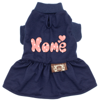 Vestido Love - com Nome da Pet-Azul Marinho-Peso Indicado: 6,5 a 10Kg