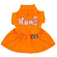 Vestido Love - com Nome da Pet-Laranja-Peso Indicado: 4,5 a 6,5Kg