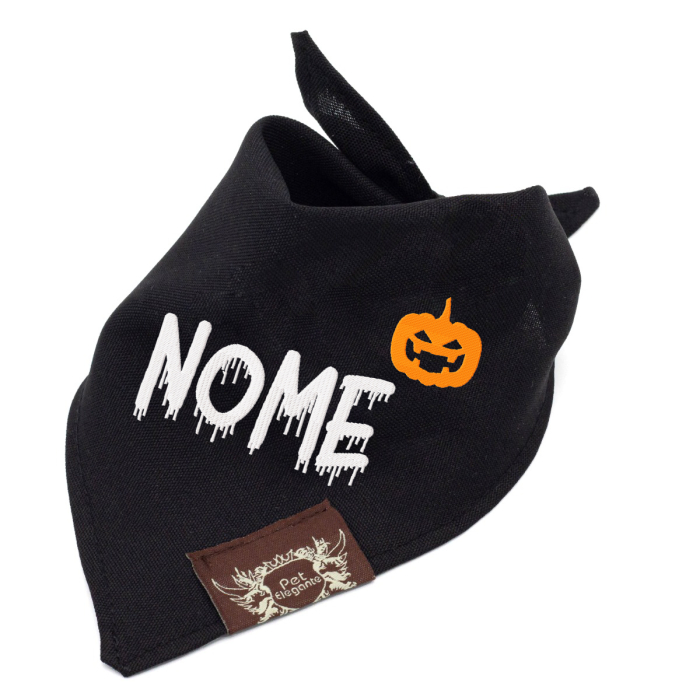 Bandana Preta Pumpkin - Bordado com Nome - Coleção Halloween