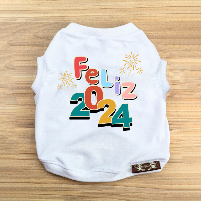 Camiseta Feliz 2024 - Coleção Ano Novo